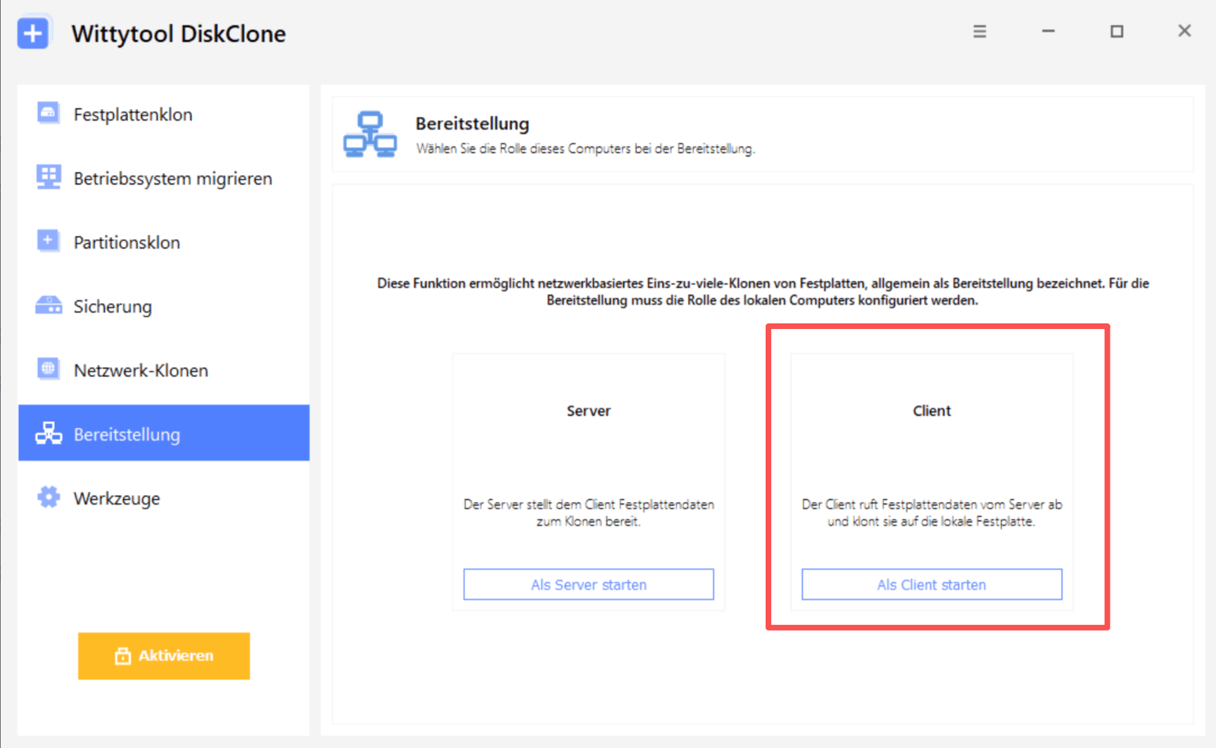 Image-Bereitstellungsclient konfigurieren - 1
