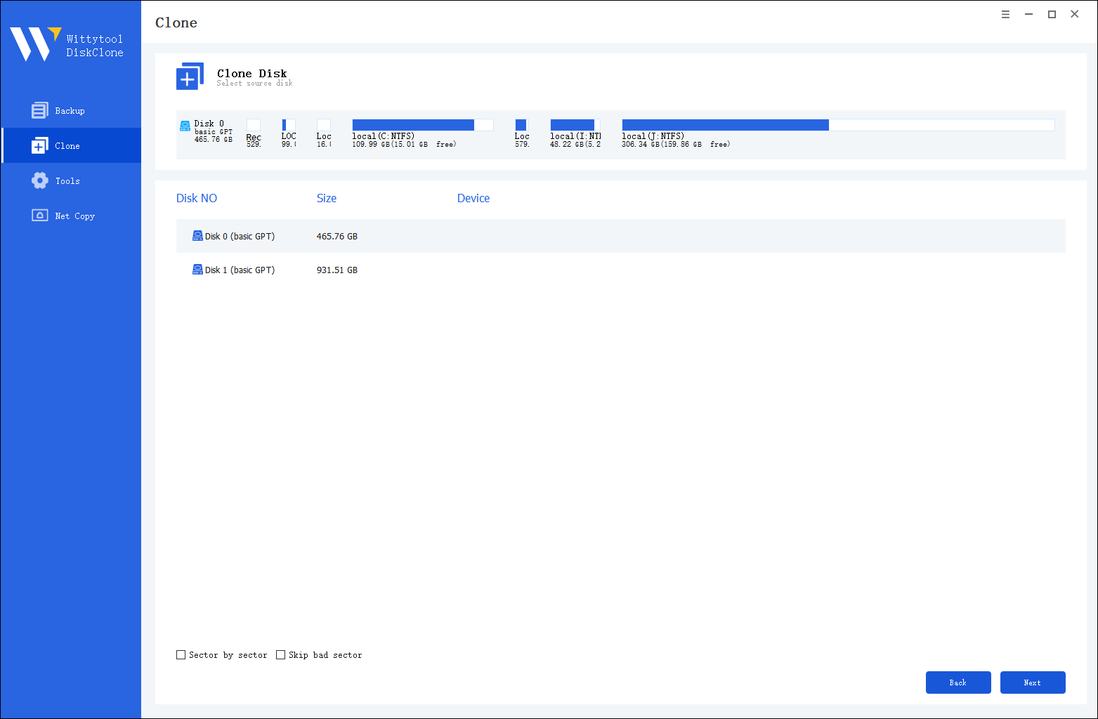 disk clone step 2
