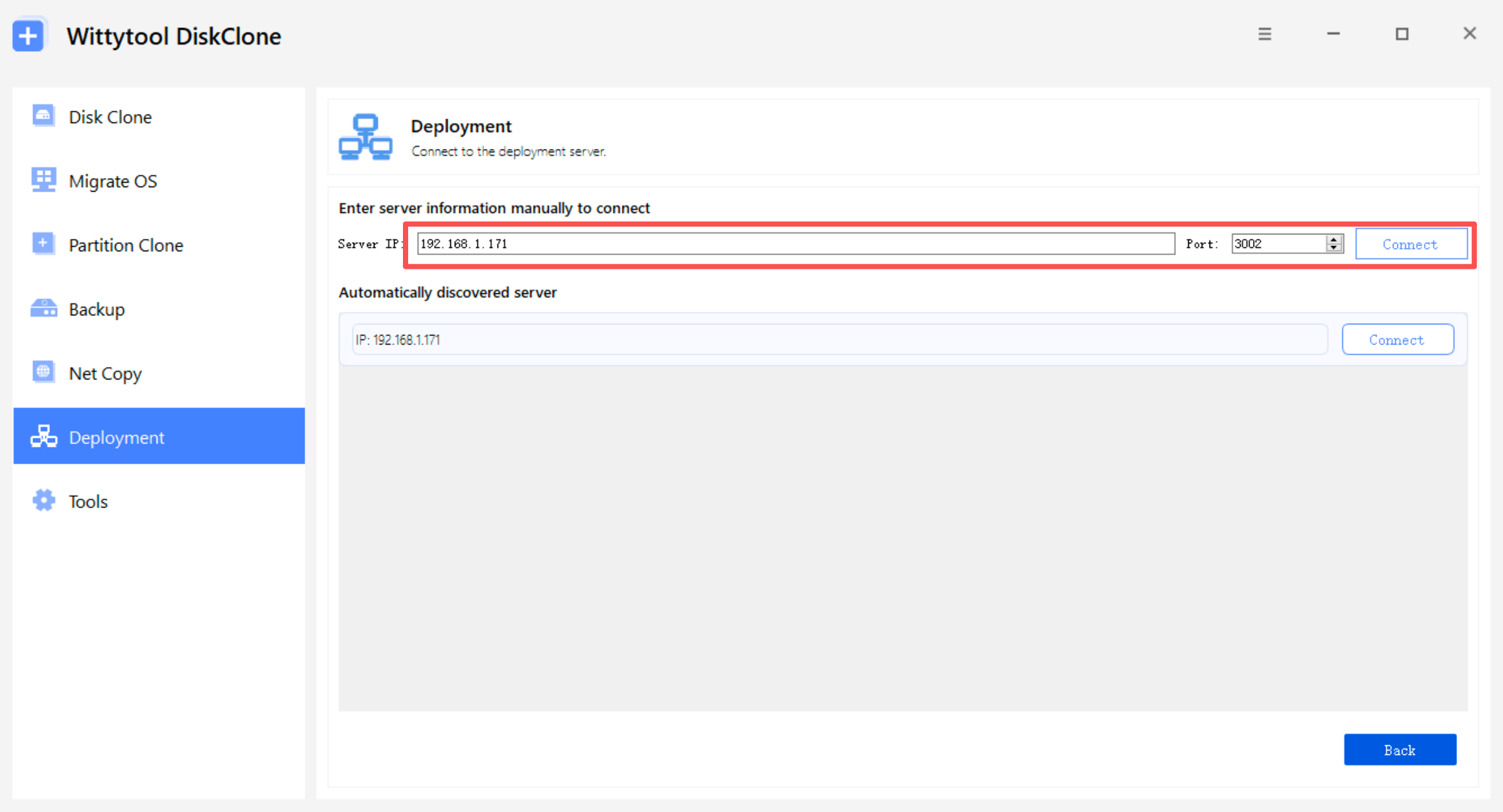 Configuración del cliente de despliegue de imagen - 2