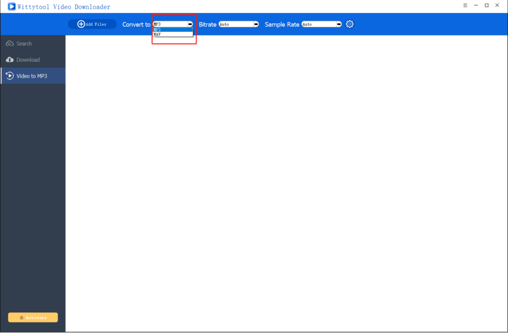 Select Output Format