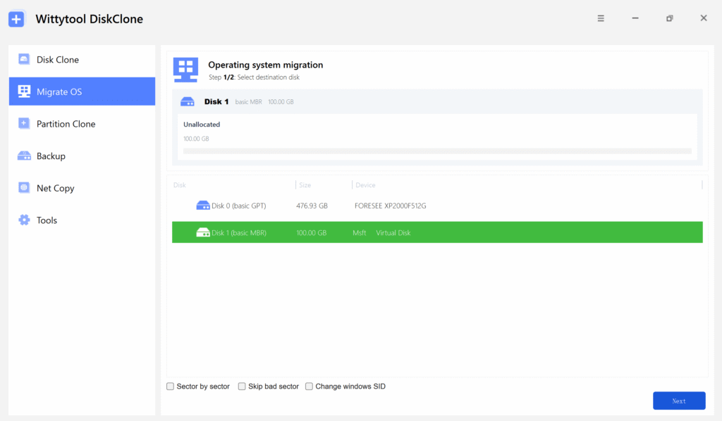 migrate os - 1