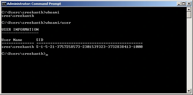 whoami-Benutzerbefehl