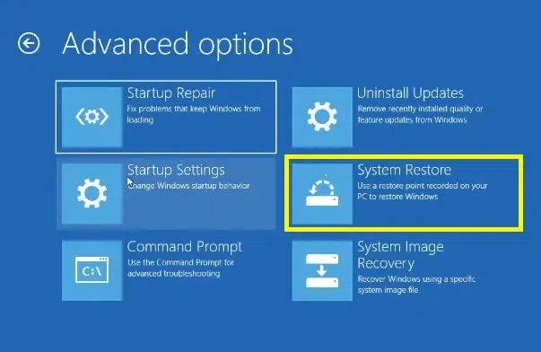 system restore safe mode
