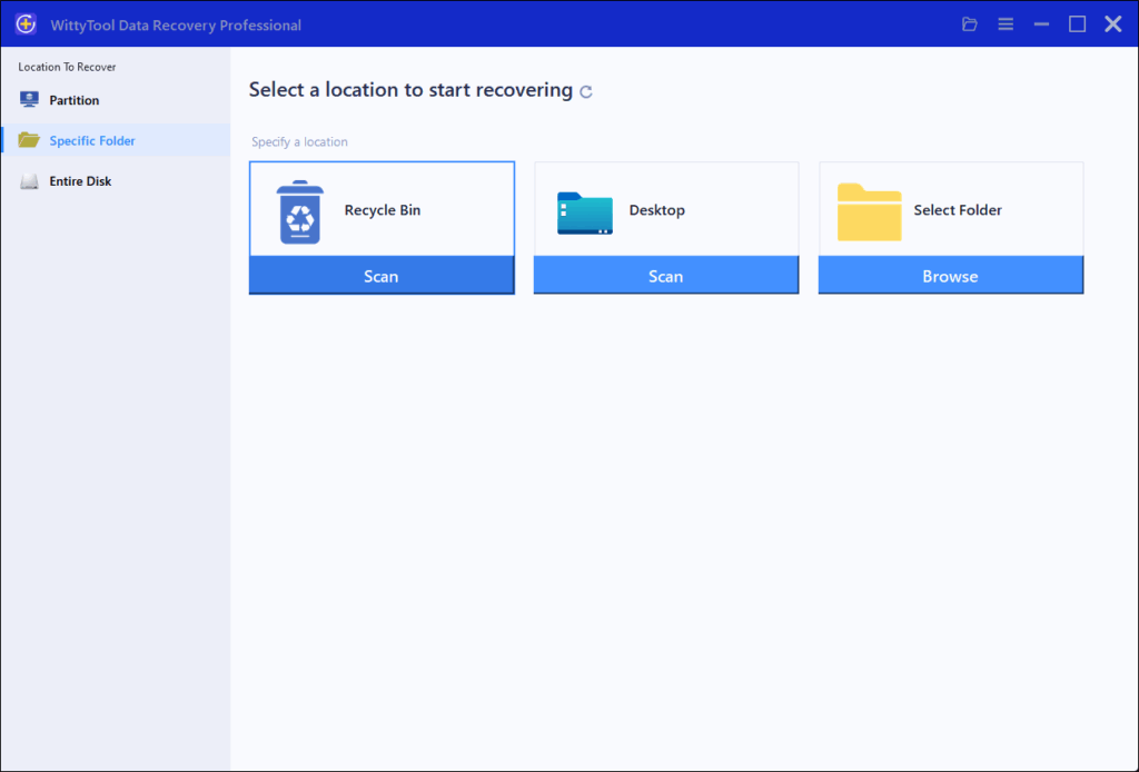 choose recycle bin option