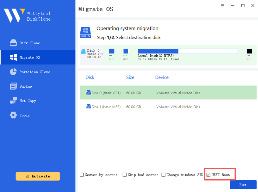 convert mbr to gpt by migrating os