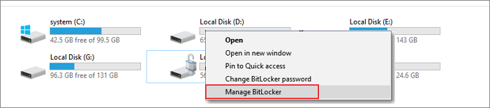 tun off bitlocker step 1