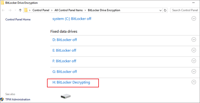 tun off bitlocker step 3
