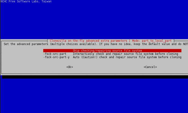 Skip checking/ repairing source file systems