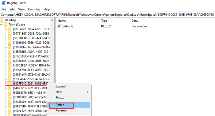 Remove Recycle Bin from Desktop with Registry 3