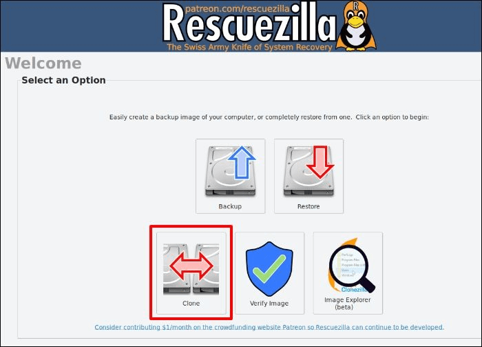 select the clone option