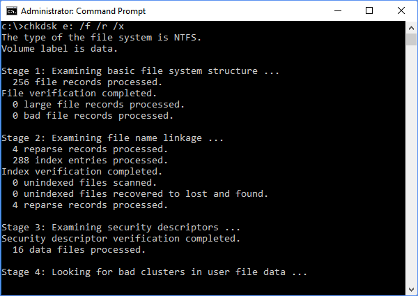 repair usb via chkdsk