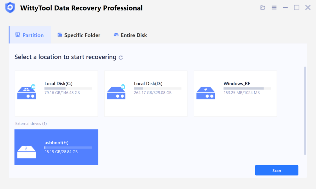 external device data recovery