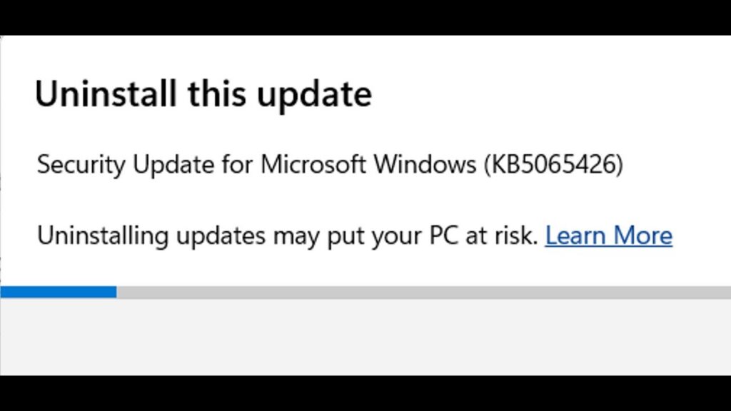 Uninstall KB5065426