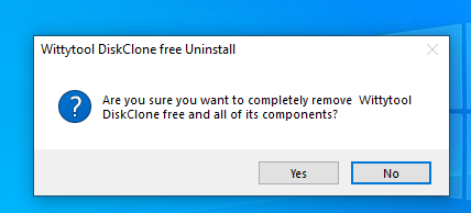 uninstall wittytool disk clone step 3